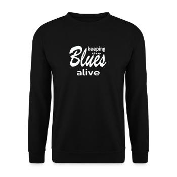 Keeping the Blues alive - Unisex Pullover - Schwarz - Vorne - Alina (178cm) & Michal (187cm)