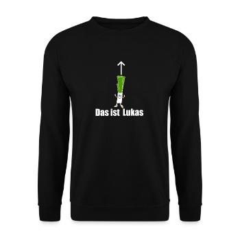 Lauch Lukas T-Shirt - Unisex Pullover - Schwarz - Vorne - Alina (178cm) & Michal (187cm)