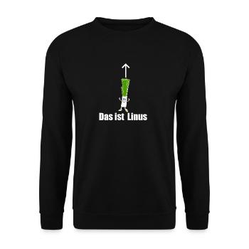 Lauch Linus T Shirt Geschenk lustige Idee - Unisex Pullover - Schwarz - Vorne - Alina (178cm) & Michal (187cm)
