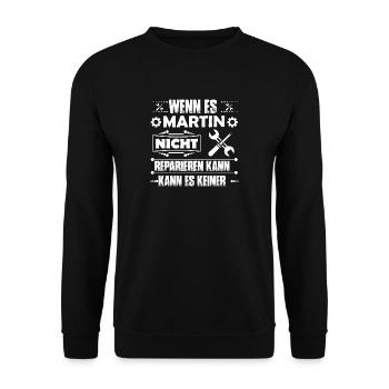 Martin - Handwerker Tshirt - Unisex Pullover - Schwarz - Vorne - Alina (178cm) & Michal (187cm)