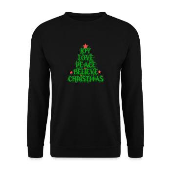 Joy Love Peace Believe Christmas - Unisex Sweatshirt - black - Front - Alina (178cm) & Michal (187cm)