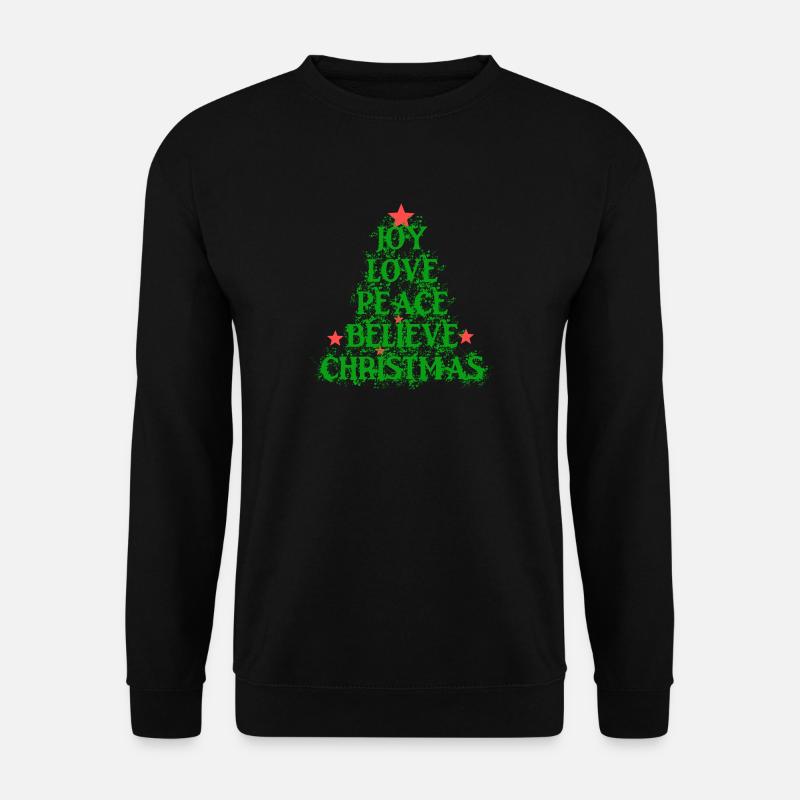 Joy Love Peace Believe Christmas - Unisex Pullover - Schwarz