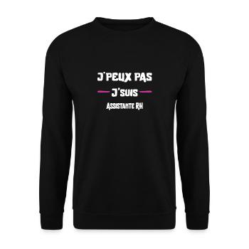 J'peux pas Assistante RH cadeau noël - Sweat-shirt Unisexe - noir - Devant - Alina (178cm) & Michal (187cm)