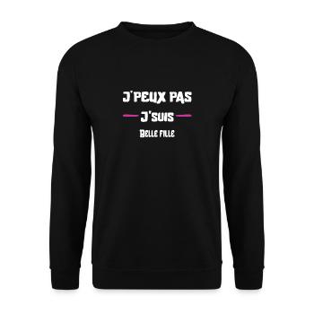 J'peux pas Belle fille cadeau noël - Sweat-shirt Unisexe - noir - Devant - Alina (178cm) & Michal (187cm)