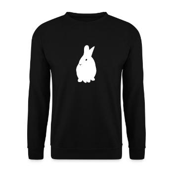 Hase - Häschen - Unisex Pullover - Schwarz - Vorne - Alina (178cm) & Michal (187cm)