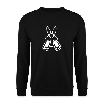 Hase - Häschen - Unisex Pullover - Schwarz - Vorne - Alina (178cm) & Michal (187cm)