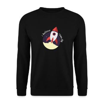 i believe i can fly - Unisex Sweatshirt - black - Front - Alina (178cm) & Michal (187cm)