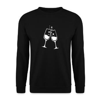 Sparkling wine - New Year's Eve - Unisex Sweatshirt - black - Front - Alina (178cm) & Michal (187cm)