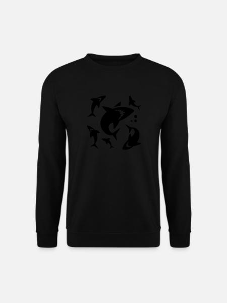 Hai - Haifischflosse - Unisex Pullover - Schwarz