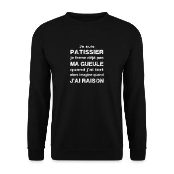 Je suis Pâtissier - Sweat-shirt Unisexe - noir - Devant - Alina (178cm) & Michal (187cm)