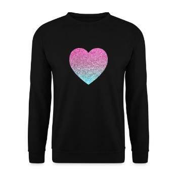glitter herz - Unisex Pullover - Schwarz - Vorne - Alina (178cm) & Michal (187cm)