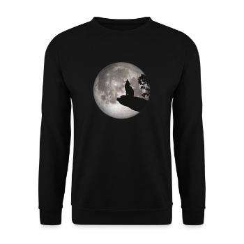 Pleine lune loup-garou chien loup hurlement loup Pup - Sweat-shirt Unisexe - noir - Devant - Alina (178cm) & Michal (187cm)
