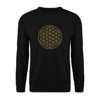 Fleur de Vie - Mandala Fleur de Vie - Sweat-shirt Unisexe - noir - Devant - Alina (178cm) & Michal (187cm)