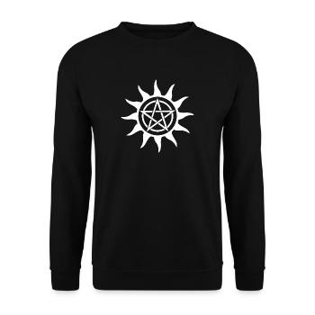 Pentagram Musique diable motif soleil diable - Sweat-shirt Unisexe - noir - Devant - Alina (178cm) & Michal (187cm)