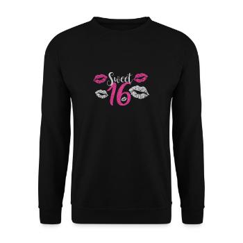 Sweet sixteen sixteenth - Unisex Sweatshirt - black - Front - Alina (178cm) & Michal (187cm)