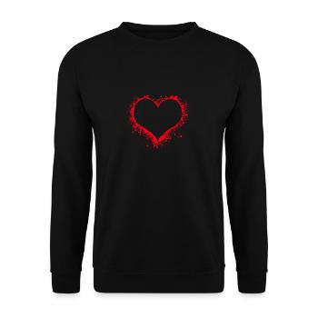 RedLove Coeur Rouge Coeur Sang Sang - Sweat-shirt Unisexe - noir - Devant - Alina (178cm) & Michal (187cm)