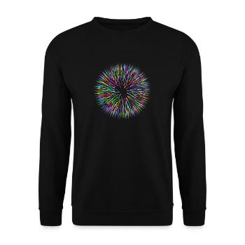 Bunte Nadeln abstrakt - Unisex Pullover - Schwarz - Vorne - Alina (178cm) & Michal (187cm)