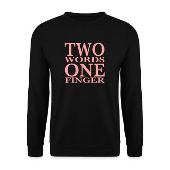 Un doigt Deux mots | Un doigt Deux mots - Sweat-shirt Unisexe - noir - Devant - Alina (178cm) & Michal (187cm)