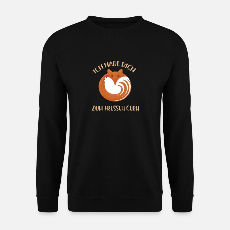 Fuchs, Huhn, Liebe - Unisex Pullover - Schwarz