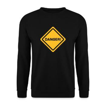 sign danger - Unisex Sweatshirt - black - Front - Alina (178cm) & Michal (187cm)