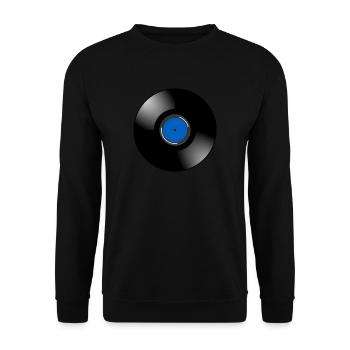 Record in black-blue. Gift - Unisex Sweatshirt - black - Front - Alina (178cm) & Michal (187cm)