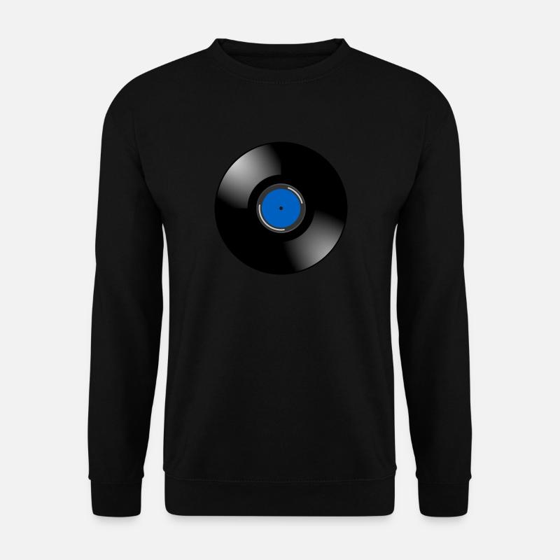 Schallplatte in schwarz-blau. Geschenkidee - Unisex Pullover - Schwarz