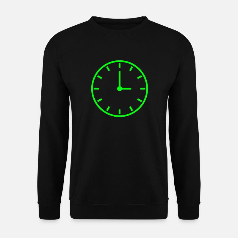 uhr zeit watch clock time hourglass sanduhr60 - Unisex Pullover - Schwarz