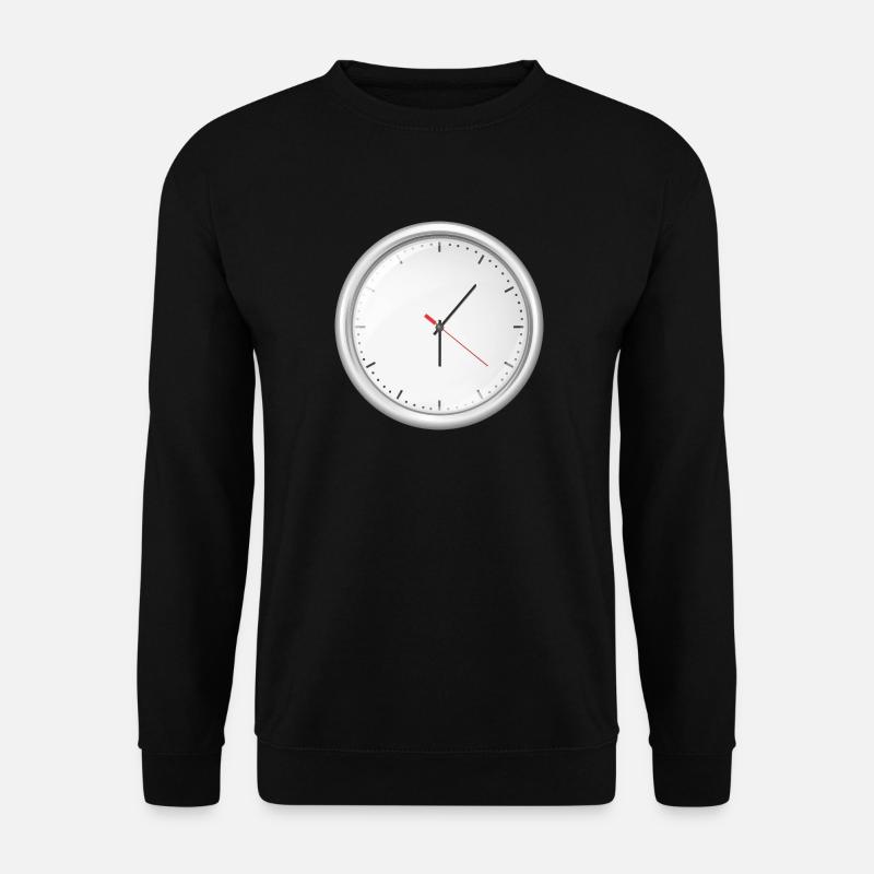 uhr zeit watch clock time hourglass sanduhr88 - Unisex Pullover - Schwarz
