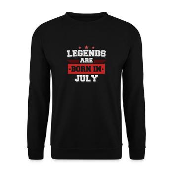 Legend are born in July - Unisex Pullover - Schwarz - Vorne - Alina (178cm) & Michal (187cm)