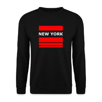 NEW YORK - Sweat-shirt Unisexe - noir - Devant - Alina (178cm) & Michal (187cm)