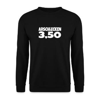 Arschlecken 3,50 Dreifuffzich Drei Fünfzig - Unisex Pullover - Schwarz - Vorne - Alina (178cm) & Michal (187cm)