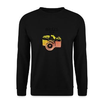 Kamera Bruges Belgien - Unisex Pullover - Schwarz - Vorne - Alina (178cm) & Michal (187cm)
