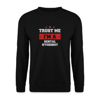 Trust me I'm a dental hygienist - Unisex Pullover - Schwarz - Vorne - Alina (178cm) & Michal (187cm)