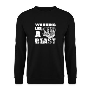 Working in the office like an animal, like a sloth - Unisex Sweatshirt - black - Front - Alina (178cm) & Michal (187cm)
