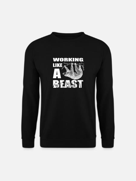 Im Büro arbeiten wie ein Tier, wie ein Faultier - Unisex Pullover - Schwarz