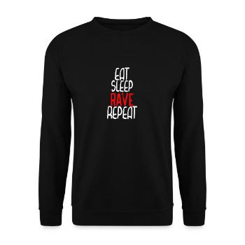 Eat Sleep rave repeat - Unisex Pullover - Schwarz - Vorne - Alina (178cm) & Michal (187cm)