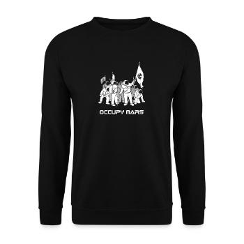 Occupy Mars Astronaut Exploration Journey Tshirt - Unisex Pullover - Schwarz - Vorne - Alina (178cm) & Michal (187cm)