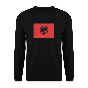 Albania Flag Motif Design Gift Idea Cool - Unisex Sweatshirt - black - Front - Alina (178cm) & Michal (187cm)