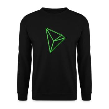 Tron TRX Tronix Coin Cryptocurrency Blockchhain - Unisex Sweatshirt - black - Front - Alina (178cm) & Michal (187cm)