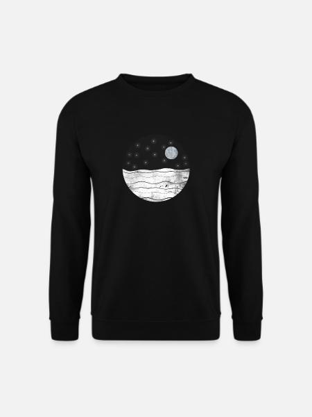 Mond Geschenk Wasser Kunst Sternenhimmel - Unisex Pullover - Schwarz