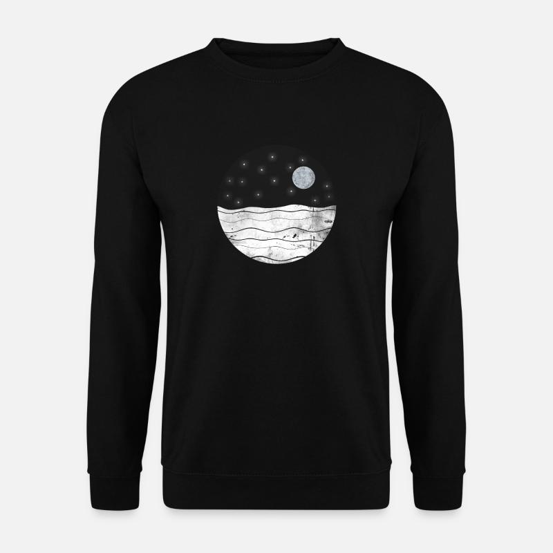 Mond Geschenk Wasser Kunst Sternenhimmel - Unisex Pullover - Schwarz