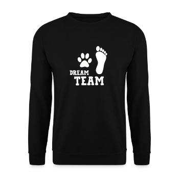 Dream Team drôle de chien T-shirt - Sweat-shirt Unisexe - noir - Devant - Alina (178cm) & Michal (187cm)
