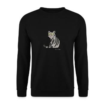 Cat - American Shorthair - Unisex Sweatshirt - black - Front - Alina (178cm) & Michal (187cm)