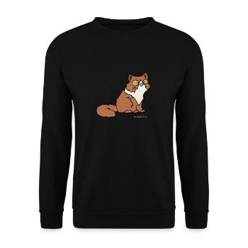 Cat persian - Unisex Sweatshirt - black - Front - Alina (178cm) & Michal (187cm)