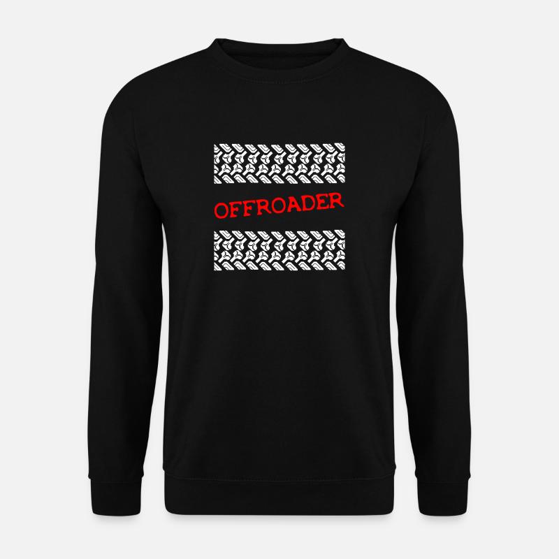 Offroader 4x4 Allrad Reifenspuren Geländewagen - Unisex Pullover - Schwarz
