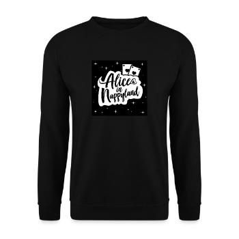 Alice in Nappyland 1 - Unisex Sweatshirt - black - Front - Alina (178cm) & Michal (187cm)