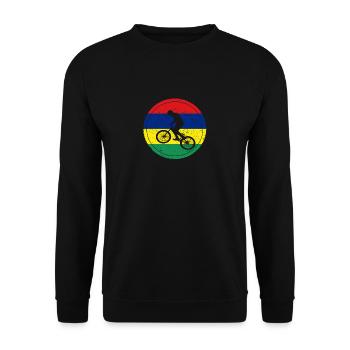 Fahrrad bmx love biking Mauritius - Unisex Pullover - Schwarz - Vorne - Alina (178cm) & Michal (187cm)