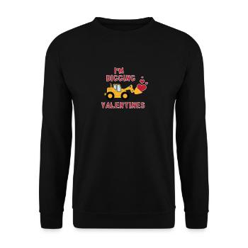 Bagger Liebe Herzchen Herz valentinstag Geschenk - Unisex Pullover - Schwarz - Vorne - Alina (178cm) & Michal (187cm)