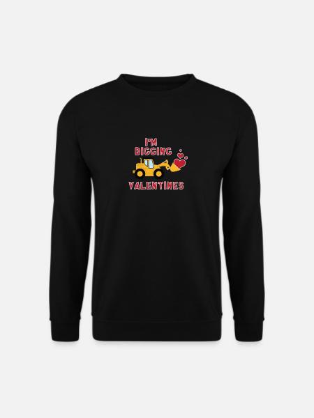 Bagger Liebe Herzchen Herz valentinstag Geschenk - Unisex Pullover - Schwarz