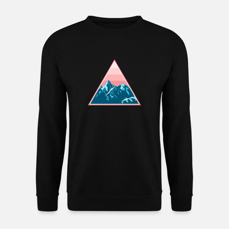 Gebirge Berge Schneebedeckt im Dreieck - Unisex Pullover - Schwarz